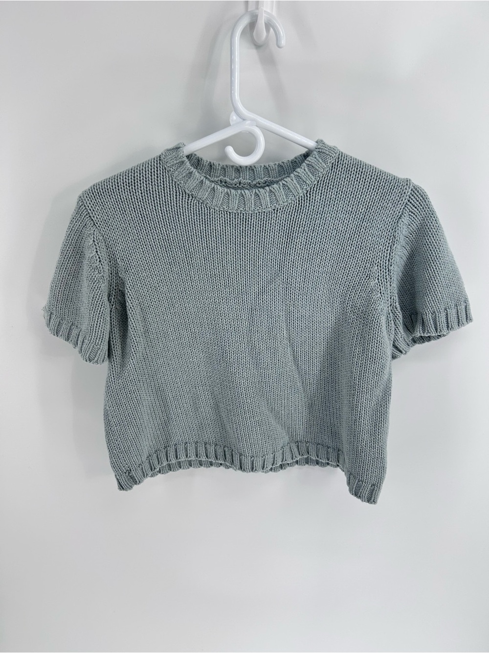 SABLYN Cropped Short Sleeve Knit Sweater - Small